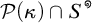 Script capital P open parenthesis kappa close parenthesis intersection S to the circle.