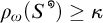 rho sub omega of S super open circle is greater than or equal to kappa