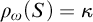 rho Subscript omega Baseline left parenthesis upper S right parenthesis equals kappa
