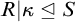 upper R vertical bar kappa normal subgroup of or equal to upper S