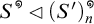 S to the infinity power is a subgroup of open parenthesis S prime close parenthesis to the infinity power sub n.