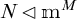 N is a subgroup of m to the M power.
