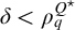 delta less than rho Subscript q Superscript upper Q Super Superscript star
