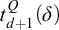 t Subscript d plus 1 Superscript upper Q Baseline left parenthesis delta right parenthesis