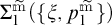 Summation from one to m of open curly bracket xi comma p sub one to the m close curly bracket.