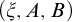 left parenthesis xi comma upper A comma upper B right parenthesis