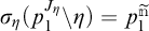 sigma sub eta of open parenthesis p sub perpendicular to the power of J sub eta set minus eta close parenthesis equals p sub perpendicular to the power of n tilde.