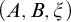 left parenthesis upper A comma upper B comma xi right parenthesis