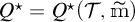 Q star equals Q star open parenthesis tau comma m tilde close parenthesis