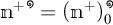 m super plus theta equals open parenthesis m super plus close parenthesis sub zero super theta