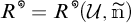 R superscript theta equals R superscript theta open parenthesis calligraphic U comma n with tilde close parenthesis