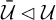 script upper U overbar white left pointing triangle script upper U