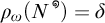 rho sub omega of N superscript infinity equals delta