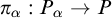 pi Subscript alpha Baseline colon upper P Subscript alpha Baseline right arrow upper P