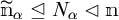 n sub alpha with tilde is less than or equal to N sub alpha is less than n.