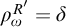 rho Subscript omega Superscript upper R prime Baseline equals delta