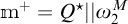 m plus equals Q star double vertical bar omega sub 2 to the M power