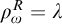rho Subscript omega Superscript upper R Baseline equals lamda