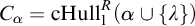 upper C Subscript alpha Baseline equals c upper H u l l Subscript 1 Superscript upper R Baseline left parenthesis alpha union StartSet lamda EndSet right parenthesis