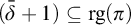 left parenthesis delta overbar plus 1 right parenthesis subset of or equal to r g left parenthesis pi right parenthesis