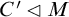 upper C prime white left pointing triangle upper M