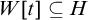 upper W t subset of or equal to upper H