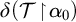 delta left parenthesis script upper T backslash exclamation mark up harpoon with barb right backslash exclamation mark alpha 0 right parenthesis