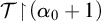 script upper T backslash exclamation mark up harpoon with barb right backslash exclamation mark left parenthesis alpha 0 plus 1 right parenthesis