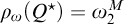 rho Subscript omega Baseline left parenthesis upper Q Superscript star Baseline right parenthesis equals omega 2 Superscript upper M