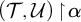 left parenthesis script upper T comma script upper U right parenthesis backslash exclamation mark up harpoon with barb right backslash exclamation mark alpha