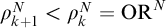 rho Subscript k plus 1 Superscript upper N Baseline less than rho Subscript k Superscript upper N Baseline equals upper O upper R Superscript upper N