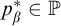 p Superscript asterisk Baseline beta Subscript element of Baseline double struck upper P