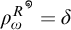 rho sub omega to the R power, superscript spiral, equals delta