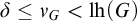 delta less than or equals nu Subscript upper G Baseline less than l h left parenthesis upper G right parenthesis
