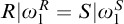 upper R StartAbsoluteValue omega 1 Superscript upper R Baseline equals upper S EndAbsoluteValue omega 1 Superscript upper S