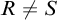 upper R not equals upper S