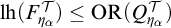 l h left parenthesis upper F Subscript eta Sub Subscript alpha Subscript Superscript script upper T Baseline right parenthesis less than or equals upper O upper R left parenthesis upper Q Subscript eta Sub Subscript alpha Subscript Superscript script upper T Baseline right parenthesis