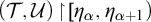 left parenthesis script upper T comma script upper U right parenthesis backslash exclamation mark up harpoon with barb right backslash exclamation mark eta Subscript alpha Baseline comma eta Subscript alpha plus 1 Baseline right parenthesis