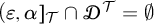 left parenthesis epsilon comma alpha right bracket script upper T Subscript intersection Baseline upper D Superscript script upper T Baseline equals backslash emptyset