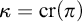 kappa equals c r left parenthesis pi right parenthesis