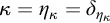 kappa equals eta Subscript kappa Baseline equals delta Subscript eta Sub Subscript kappa