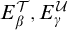 upper E Subscript beta Superscript script upper T Baseline comma upper E Subscript gamma Superscript script upper U