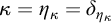 kappa equals eta Subscript kappa Baseline equals delta Subscript eta Sub Subscript kappa