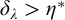 delta Subscript lamda Baseline greater than eta Superscript asterisk