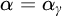alpha equals alpha Subscript gamma