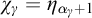 chi Subscript gamma Baseline equals eta Subscript alpha Sub Subscript gamma Subscript plus 1