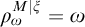 rho Subscript omega Superscript upper M vertical bar xi Baseline equals omega