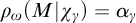 rho Subscript omega Baseline left parenthesis upper M vertical bar chi Subscript gamma Baseline right parenthesis equals alpha Subscript gamma