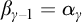 beta Subscript gamma minus 1 Baseline equals alpha Subscript gamma