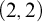 left parenthesis 2 comma 2 right parenthesis